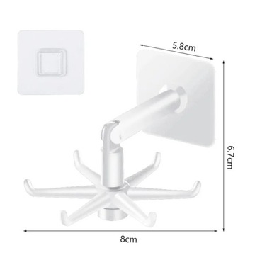 WIESZAK SAMOPRZYLEPNY HACZYK OBROTOWY UCHWYT NA PRZYBORY ORGANIZER 360°