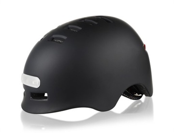 ВЕЛОСИПЕДНЫЙ ШЛЕМ ЖЕНСКИЙ МУЖСКОЙ, СПОРТИВНЫЙ, РЕГУЛИРУЕМЫЙ, СВЕТОДИОДНАЯ ПОДСВЕТКА, 58-61см, черный