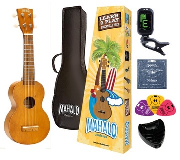 Ukulele Sopranowe Drewniane + tuner struny kostki
