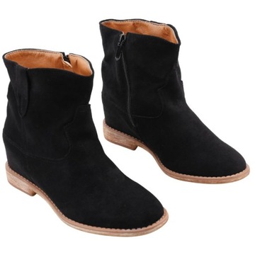 БОТИНКИ ЖЕНСКИЕ УТЕПЛЕННЫЕ НА КАБЛУКЕ, ОСЕНЬ-ЗИМНЯЯ ОБУВЬ НА МОЛНИИ, ЧЕРНЫЕ