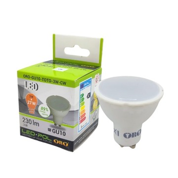 Żarówka LED REFLEKTOR HALOGEN GU10 3W barwa zimna 230lm WYDAJNA Led-pol
