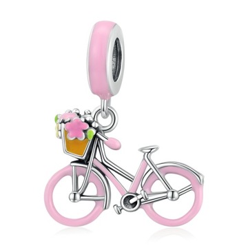 Charms Zawieszka Koralik Bransoletki ROWER srebro