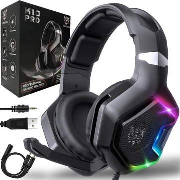 ONIKUMA SŁUCHAWKI GAMINGOWE Z MIKROFONEM RGB DLA GRACZY DO GRANIA E-SPORT
