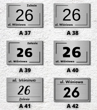 TABLICZKA NUMER NA DOM 40x30 cm DYSTANSE MONTAŻOWE DUŻA ALUMINIOWA ADRES
