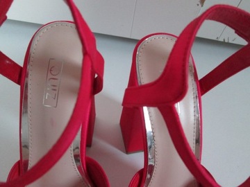 Quiz wysokie buty sandały różowe neonowe platforma 39 jak NOWE