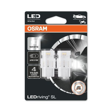 2X ŻARÓWKA OSRAM LEDriving WHITE W21W T20 7505DWP