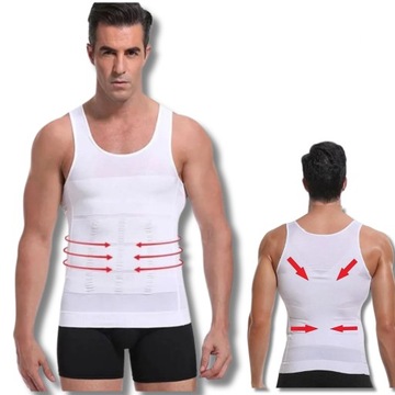 ФУТБОЛКА ДЛЯ ПОХУДЕНИЯ, МУЖСКАЯ корректирующая майка COMFORT, белая, XL