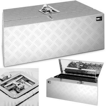 Skrzynka narzędziowa transportowa aluminiowa zamykana na klucz 75 l 75 x 25