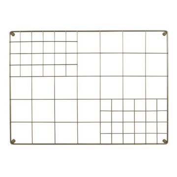 Organizer Tablica siatka z drutu 70x50 kolor złoty