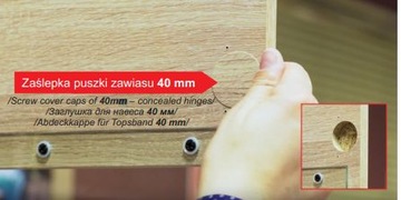 Zaślepka do puszki od zawiasu BIAŁA 40mm - 6szt