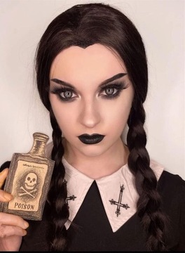 Парик Wednesday Addams ЧЕРНЫЙ - для женщин и девушек, естественный вид