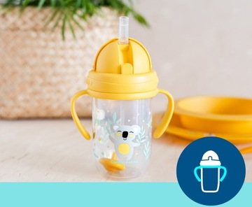 CANPOL СЕРЕБРЯНАЯ КРУЖКА-БУТЫЛКА С ВЕСОВОЙ СОЛОМОЙ 6м+