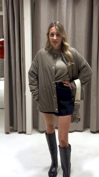 Zara kurtka s 36 bomber khaki wodooporna luźna