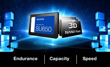 Твердотельный накопитель ADATA Ultimate SU650, 256 ГБ, 2,5 дюйма, 3D TLC