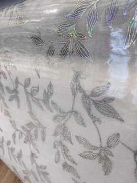 Cerata PRZEZROCZYSTA OBRUS jak Liść BROKATOWA, HOLOGRAFICZNA 140