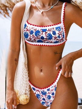 STRÓJ KĄPIELOWY BIKINI W KWIATY BOHO TANGA SHEIN M 38