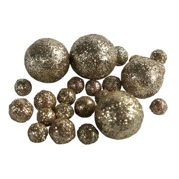 Золотые шары для украшения елочных игрушек и композиций.