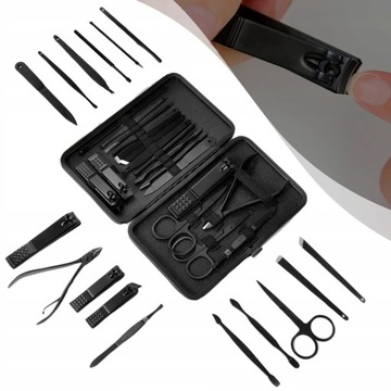 Zestaw manicure w etui cążki do paznokci przybornik Do skórek nożyczki Stal