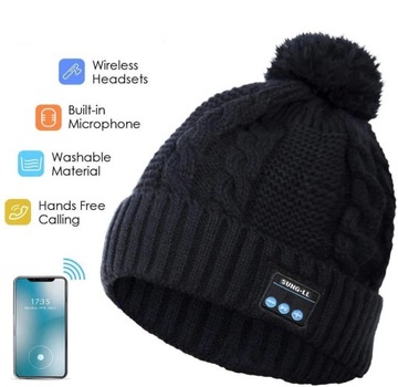 Czapka zimowa damska ze słuchawkami bluetooth 5.0