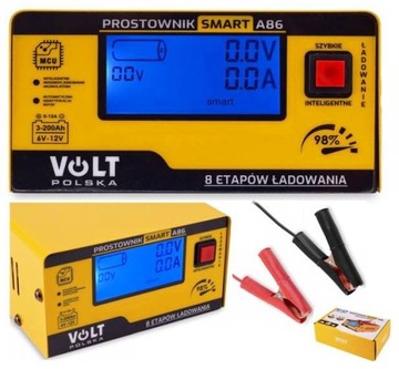 ŁADOWARKA PROSTOWNIK DO AKUMULATORA LCD 6V 12V 15A