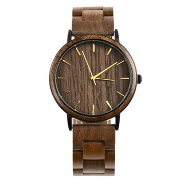 Zegarek BEWELL ZSW176A1 black walnut drewniano stalowy bransoleta