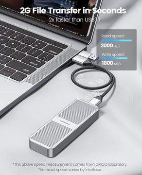 Orico Obudowa dysku SSD M.2 NVMe 20 Gbps USB C 3.2 kieszeń M223C3-G4-GY-BP