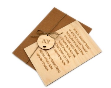 ПЕРСОНАЛИЗИРОВАННАЯ ДЕРЕВЯННАЯ СУВЕНИРНАЯ КАРТОЧКА ПЕРВОЕ ПРИЧАСТИЕ 3D + БЕСПЛАТНО