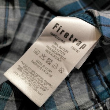 FIRETRAP _ MARKOWA W KRATĘ KOSZULA Z LOGO _ S/M