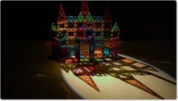 DUŻE KLOCKI MAGNETYCZNE KREATYWNE MAGNETIC TILES 3D ZESTAW 130 EL PREZENT