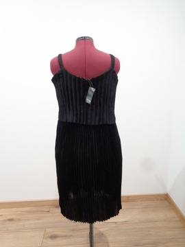 Esmara plisowana czarna midi sukienka +size VM1