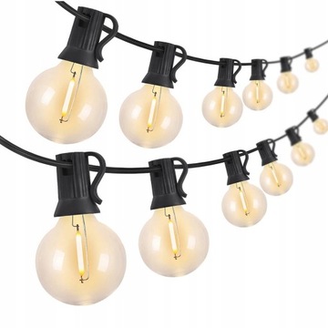 GIRLANDA ogrodowa ŚWIETLNA LAMPKI LED żarówki 16 m