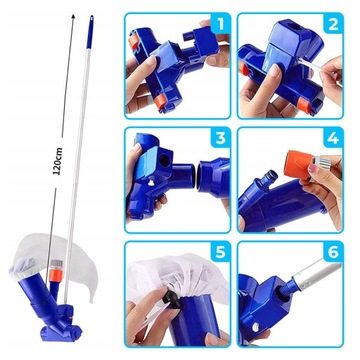Набор для чистки бассейна - пылесос + сетка + мешок.
