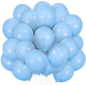 Balony Pastelowe BŁĘKITNE Niebieskie Urodziny Chrzest Baby Shower 100szt.