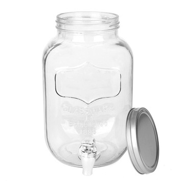 Стеклянная БАНКА С КРАНОМ для воды, большая емкость, ЛИМОНАДНАЯ БАНКА 4л Griffo