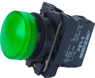 LAMPKA KONTROLKA STEROWNICZA LED 230V 22MM ZIELONA