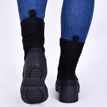 ЖЕНСКИЕ ЗАМШЕВЫЕ БОТИНКИ НА ПЛАТФОРМЕ НА ШНУРОВКЕ