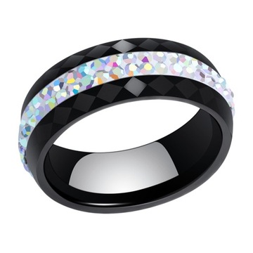 Luksusowy pierścionek ceramiczny na ślub i zaręczyny Modne damskie