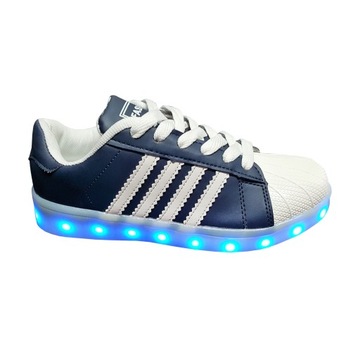 Adidasy LED sportowe ŚWIECĄCE NAVY/WHITE USB 41