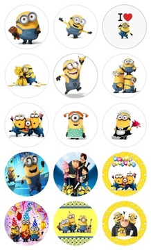 Opłatek na muffinki MINIONKI babeczki 15 szt