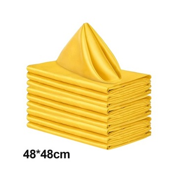 10 шт. атласные столовые салфетки, 18,90 x 18,90 дюйма, моющиеся, многоразовые, желтые