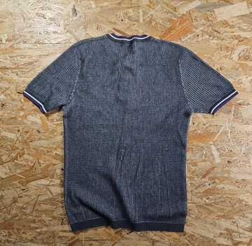 Koszulka T-shirt w Splot FRED PERRY Szara Nowy Model Męska Casual 40 / M