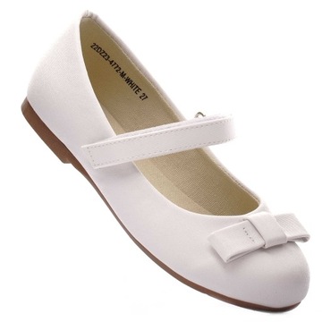 БЕЛЫЕ БАЛЕТНЫЕ ТУФЛИ ДЛЯ ПРИЧИНЫ 4772 С липучкой 33