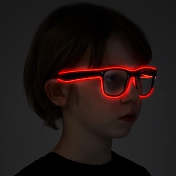 Spooktacular świecące neonowe okulary przeciwsłoneczne LED z 3 trybami,
