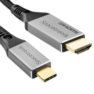 Kabel Przejściówka Przewód USB-C 3.1 na HDMI 4K Spacetronik KCH-SPA020 2m