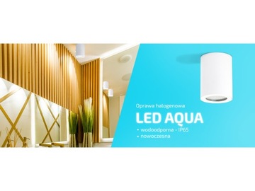 ГАЛОГЕННАЯ СВЕТОДИОДНАЯ АКВА КРУГЛАЯ НАКЛАДНАЯ ЛАМПА, БЕЛАЯ IP65