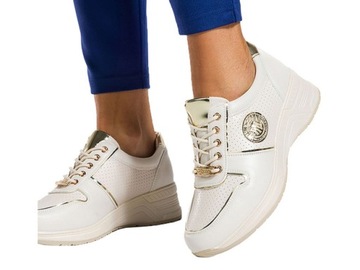 SNEAKERSY SPORTOWE OBUWIE DAMSKIE LEKKIE NA PLATFORMIE STYLOWE MODNE r 38
