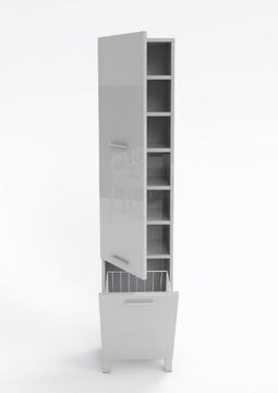Szafka łazienkowa SW6 40 cm cała biały połysk