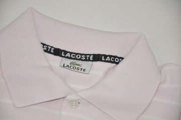 LACOSTE koszulka polo męska różowa paski 6 jak XL