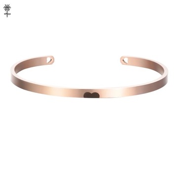Stainless Steel Rose Gold Positive Inspirational Design Bracelet Engraved Q
