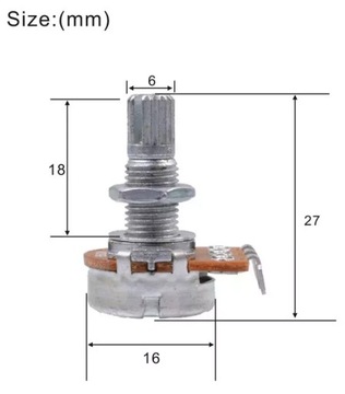 Kera-Audio B500K/18 линейный гитарный потенциометр